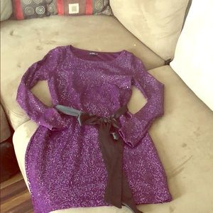 Express Purple Sparkle Cocktail Dress